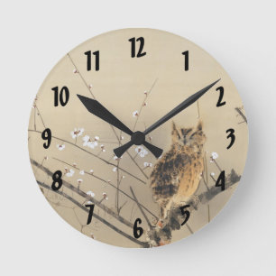 Horloge Ronde Les premières fleurs de prune par Nishimura Goun,
