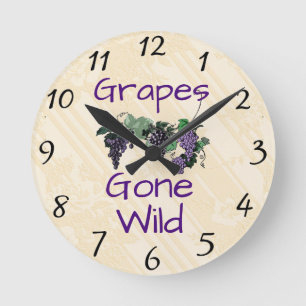 Horloge Ronde Les Raisins Sont Partis À L'Horloge Mur Sauvage
