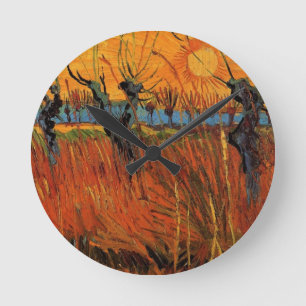 Horloge Ronde Les saules au coucher du soleil par Vincent van Go