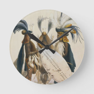 Horloge Ronde Les soldats de zoulou d'Army du Roi Panda's,