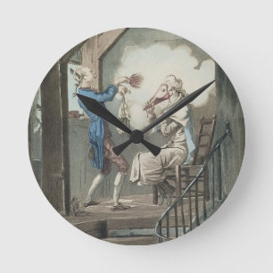 Horloge Ronde Les toilettes d'un greffier du procureur, gravée p