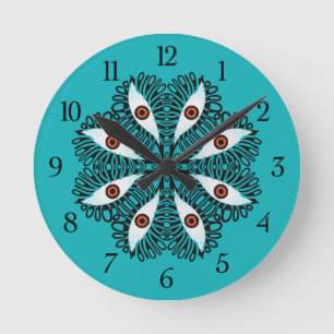 Horloge Ronde Les yeux mal bizarres trippent