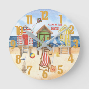 Horloge Ronde L'été à l'eau de Shore Beach