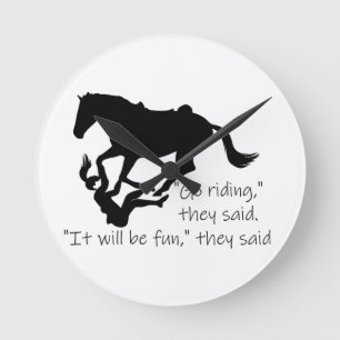 Horloge Ronde Let's Go Riding Horses Funny