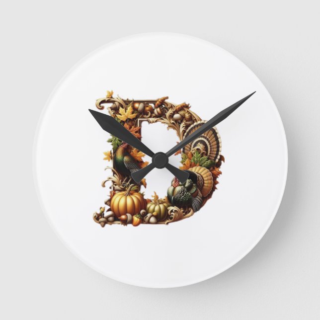 Horloge Ronde Letter D Thanksgiving style gift  (Recto)