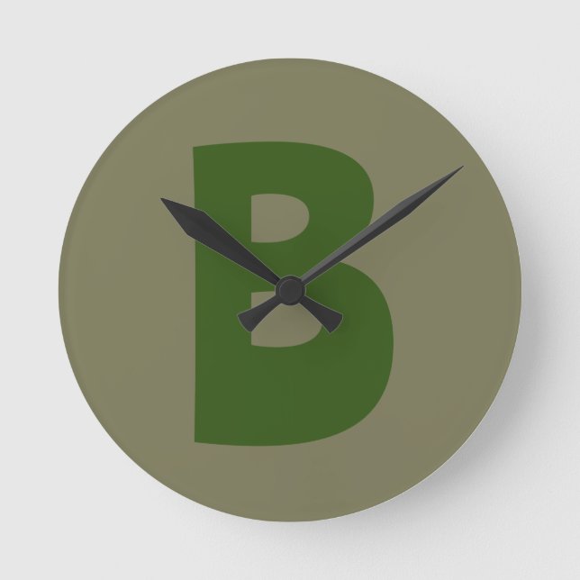 Horloge Ronde LETTRE INITIALE Élégante MONOGRAPHIQUE VERT (Recto)