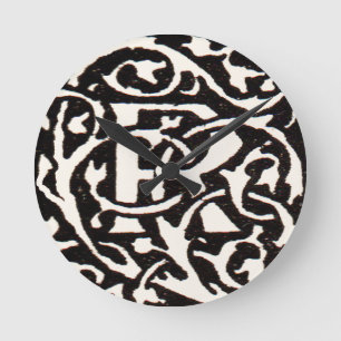 Horloge Ronde LETTRE vintage MONogramme R Art Nouveau