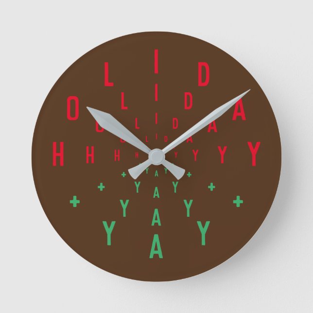Horloge Ronde Lettres de vacances YAY (Recto)