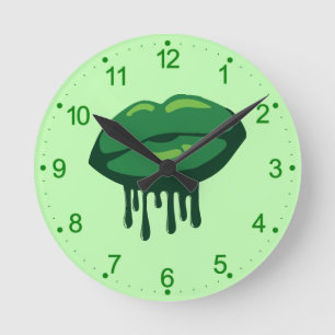 Horloge Ronde Lèvres de femme - St. Patrick's Day Designs