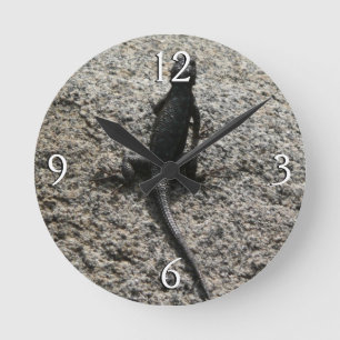 Horloge Ronde Lézard noir