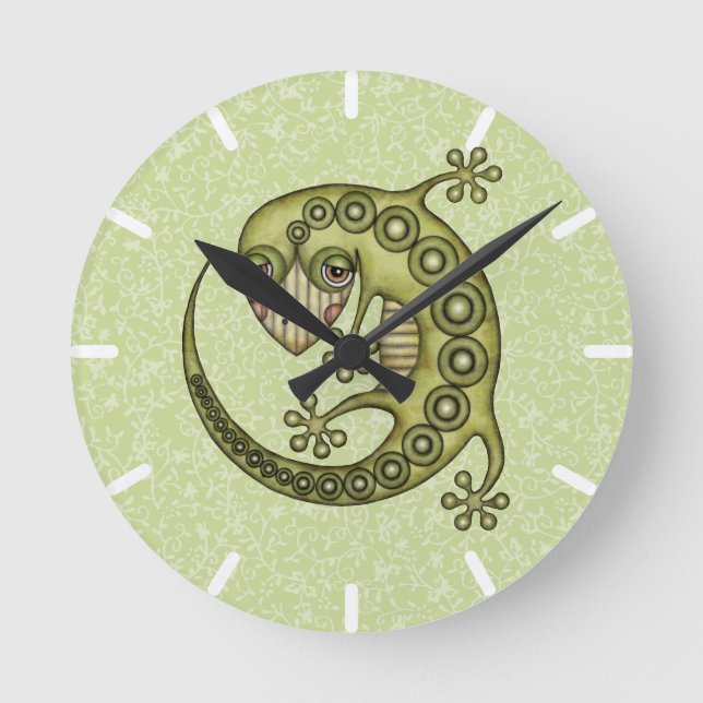 Horloge Ronde Lézard vert (Recto)