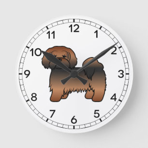 Horloge Ronde Lhasa Apso Sable Rouge Chien de Dessin Animé Migno