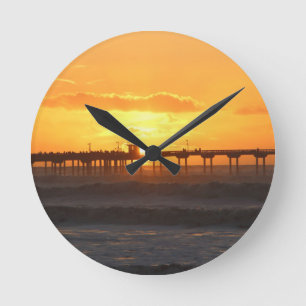 Horloge Ronde L'homologue californien au coucher du soleil