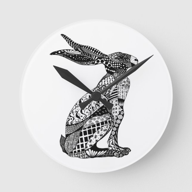 Horloge Ronde Lièvres se reposants (Recto)