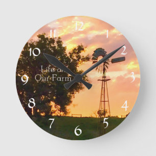 Horloge Ronde Life on Our Farm Wall Clock