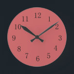 Horloge Ronde Light Salmon Red Round (Medium) Wall Clock<br><div class="desc">Light Salmon Red color wall clock for your kitchen,  adds a subtle earth tone shade to any wall on which it's hung,  whether it's in your kitchen,  sewing,  dorm ,  or recreation room,  or even your living room.</div>