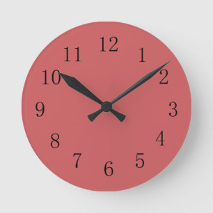 Horloge Ronde Light Salmon Red Round (Medium) Wall Clock
