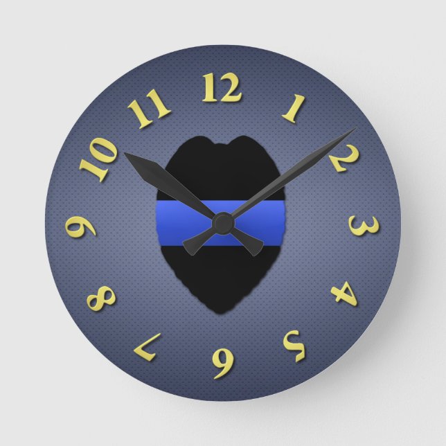 Horloge Ronde Ligne Bleue Fine (Recto)