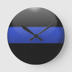Horloge Ronde Ligne bleue mince