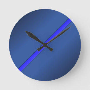 Horloge Ronde Ligne bleue mince