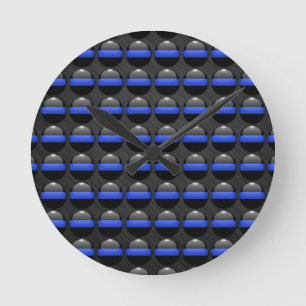 Horloge Ronde Ligne bleue mince