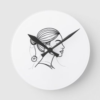 Horloge Ronde Ligne de femme élégante