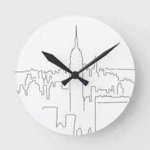 Horloge Ronde Ligne minimale de New York
