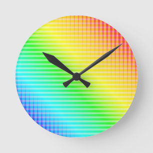 Horloge Ronde Lignes arc-en-ciel
