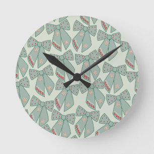 Horloge Ronde Lignes vertes Sage
