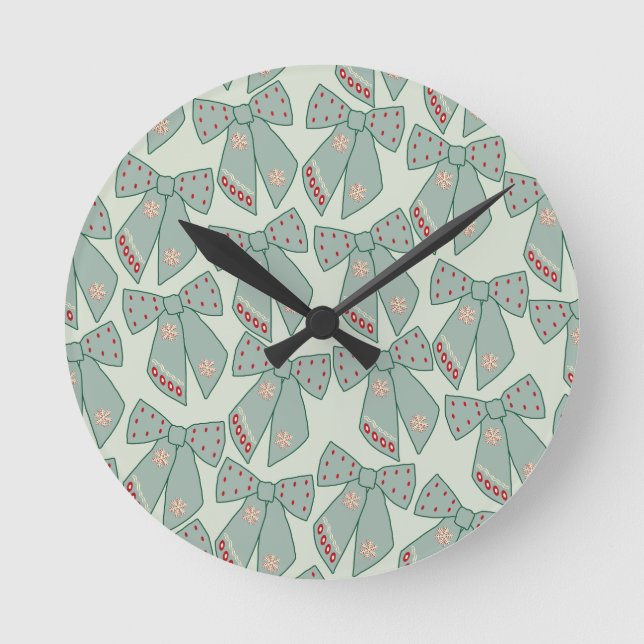 Horloge Ronde Lignes vertes Sage (Recto)