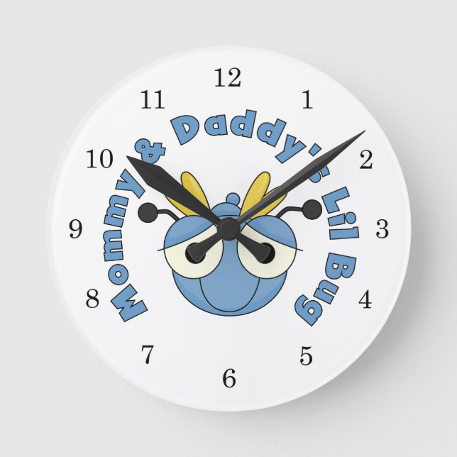 Horloge Ronde Lil Bug de maman et papa (Recto)