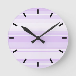 Horloge Ronde Lilac rayures