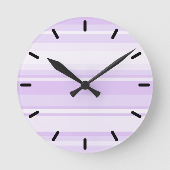 Horloge Ronde Lilac rayures (Recto)