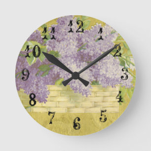 Horloge Ronde Lilac Wall Clock French Country Decor