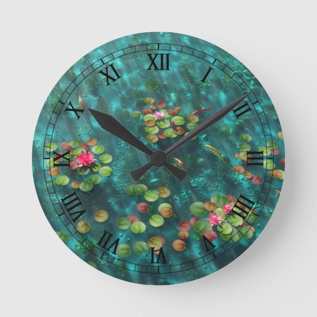 Horloge Ronde Lilies sur l'horloge aquatique (Recto)