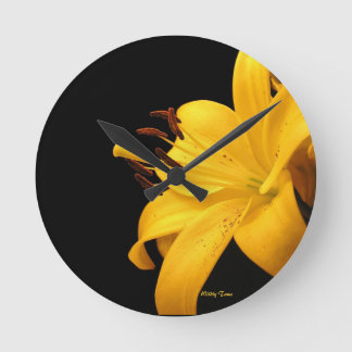 Horloge Ronde Lilly jaune