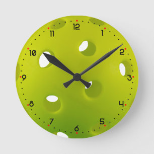 Horloge Ronde Lime vert vrai pickleball 