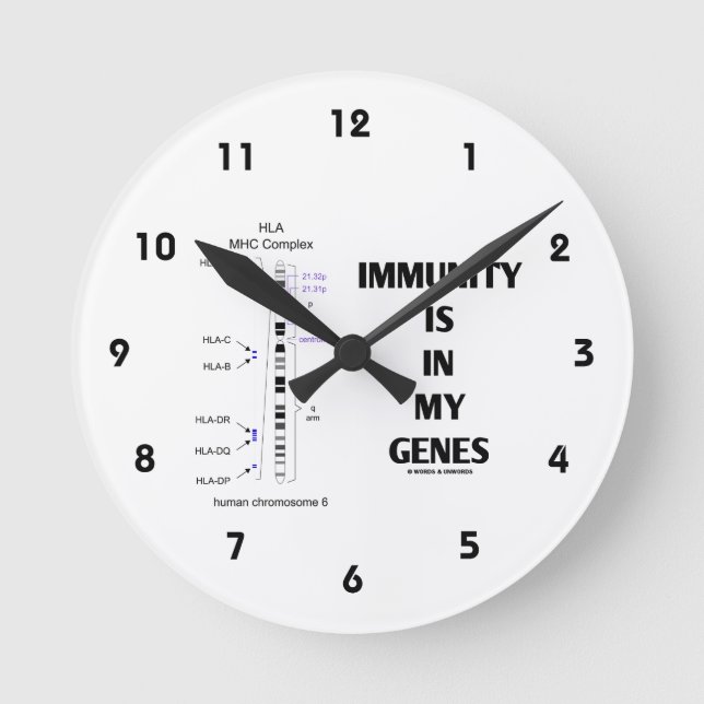 Horloge Ronde L'Immunité Est Dans Mes Gènes (Immunologie Chromos (Recto)