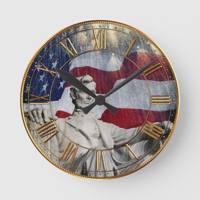 Horloge Ronde Lincoln et Fireworks (Recto)