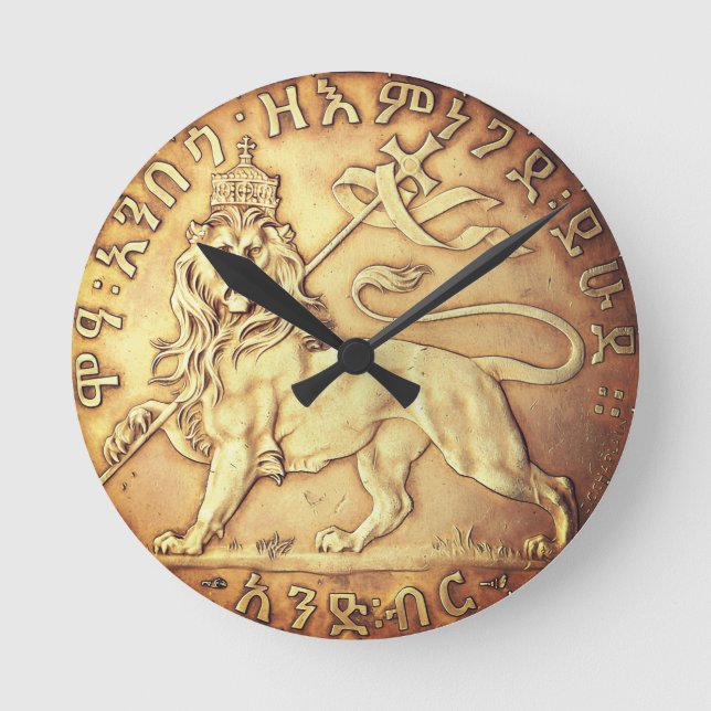 Horloge Ronde Lion Judah Haile Selassie I Jah Rastafari HIM  (Recto)