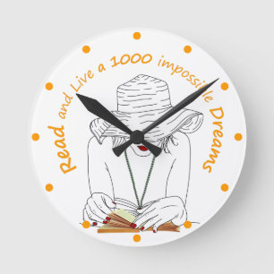 Horloge Ronde Lire et vivre 1000 rêves impossible
