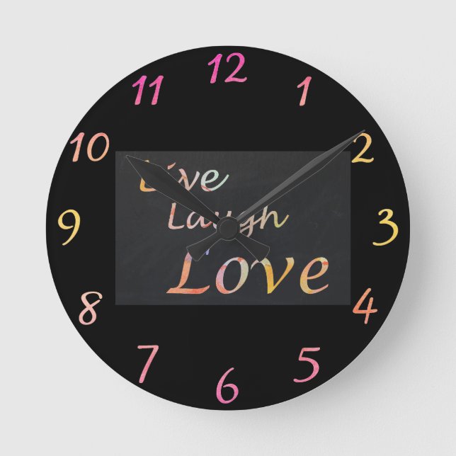 Horloge Ronde Live Laugh Love (Recto)