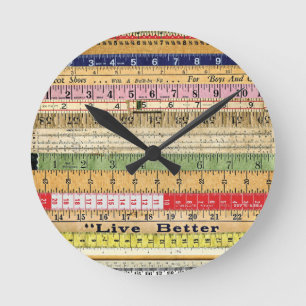 HORLOGE RONDE LIVE MEILLEURS RÈGLES RÈGLES COLORÉ SCRAPBOOOOI