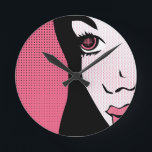 Horloge Ronde Livre de BD moderne Pop Art of Woman's Face<br><div class="desc">Livre de BD moderne Pop Art of Woman's Face</div>