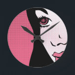 Horloge Ronde Livre de BD moderne Pop Art of Woman's Face<br><div class="desc">Livre de BD moderne Pop Art of Woman's Face</div>