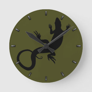 Horloge Ronde Lizard Clock Cute Reptile Art