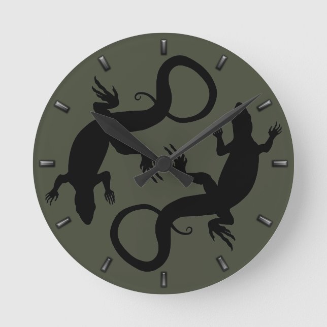 Horloge Ronde Lizard Clock Cute Reptile Art Lizard Wall Clock (Recto)