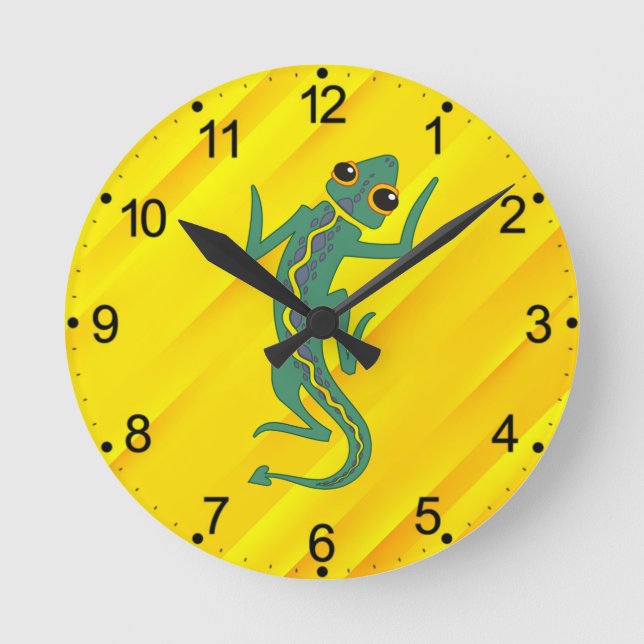 Horloge Ronde Lizard vert Buggi Clipart Artistique-27847 (Recto)