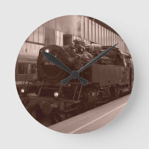 Horloge Ronde Locomotive à vapeur allemande