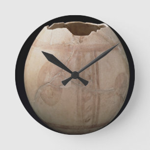 Horloge Ronde L'oeuf d'autruche a coupé sous forme de vase de